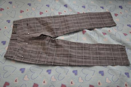3/4 kalhoty kostkované, 36