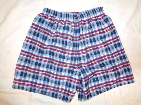 Super červenomodré káro plavky alias kraťasy, m