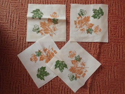 4x prostírání s listem , 