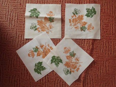 4x prostírání s listem , 