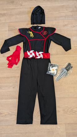 Ka82   karnevalový kostým ninja vel. 9 - 11 let, 