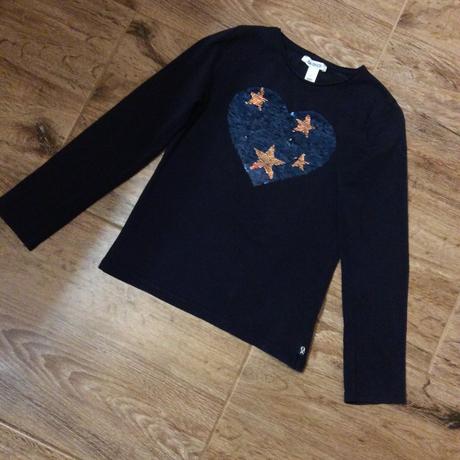 Tričko s překlápěcími flitry se srdíčkem, 128