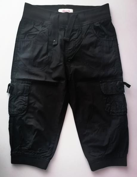 Černé bavlněné kalhoty vel 140 - 146, 140