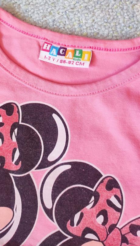 Dětské růžové tričko s minnie, vel. 86-92, 86