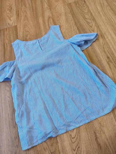 Pruhovaná halenka s holými rameny 170/s-m, h&m,170