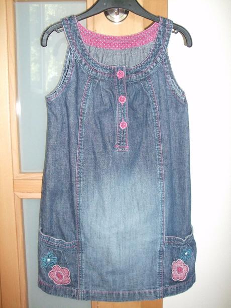 Džínsová šatová suknička + tričko, cherokee,104