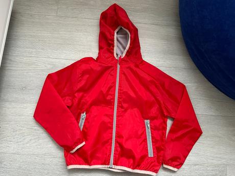 Dívčí červená cyklistická bunda, vel. 116 (6 let), roly,116