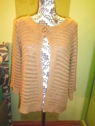 Hnědý přehozový svetr, l