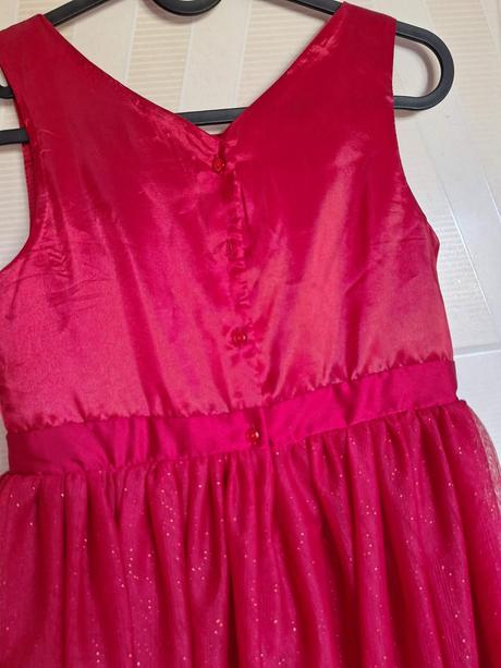 Šaty zn. h&m sváteční, vánoční - červené v. 140, h&m,140