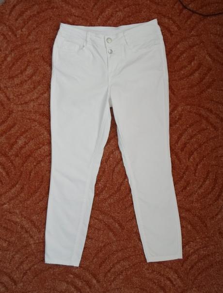 Bílé kalhoty rifle džíny 7/8, 38