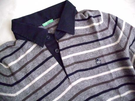 Vlna polo pásik, benetton,m