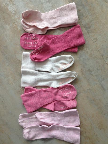 5 párů ponožek protiskluzové next růžová 6-12 měs., next,68