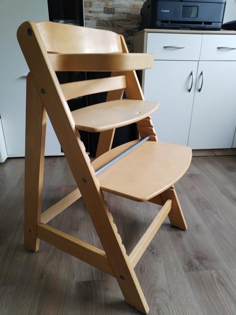 Celodřevěná polohovatelná jídelní židle pro dítě,