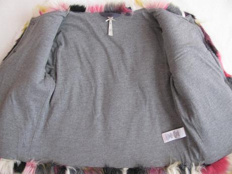 Luxusní barevná kožešinová bunda - next/ 8 let, next,128