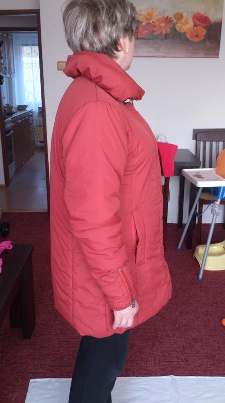 Dámská jarní tříčtvrteční bunda, cihlová, vel.l, l