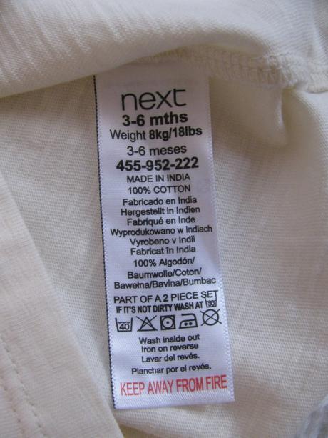 Letní souprava-baggy kalhoty + tričko, next,68