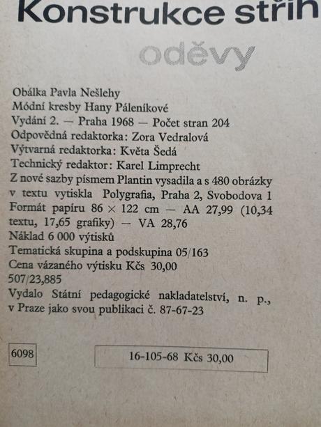 Konstrukce střihů oděvy, 