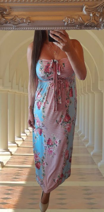 Bodyflirt květované dlouhé šaty, 38