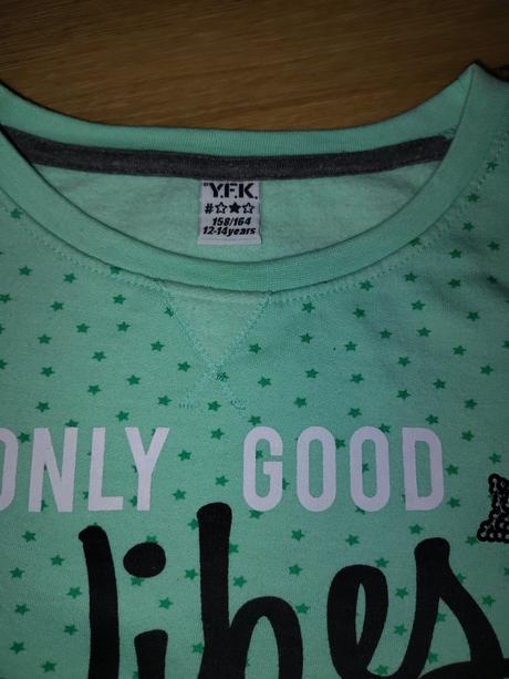 Dívčí mikina 158/164 mint hvězdičky, 158