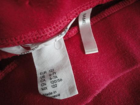 Červené tepláky hm, vel. 6-7 let, h&m,122