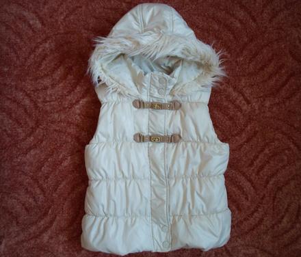 Bílá smetanová krémová vesta vestička, next,140