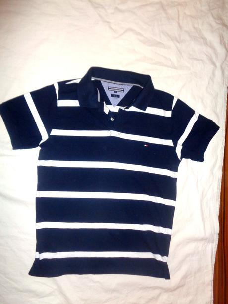 Luxusní modrobílé tričko tommy hilfiger, tommy hilfiger,l