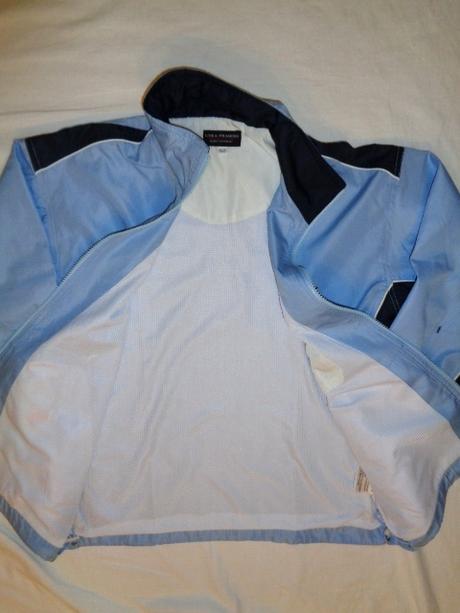 Super modrá šusťáková sportovní bunda, 152