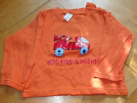 Oranžová halenka hasiči, baby mac,80