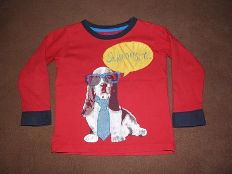Červené tričko s pejskem zn. primark vel.110, primark,110