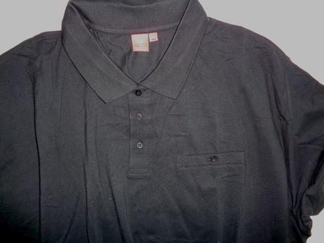 Luxusní černé bavlněné tričko s límečkem 6xl, 5xl