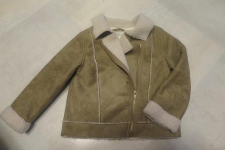 Velurová bundička s kožíškem, h&m,110