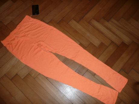 Neonové leginy vel s/m oranžová, m / s