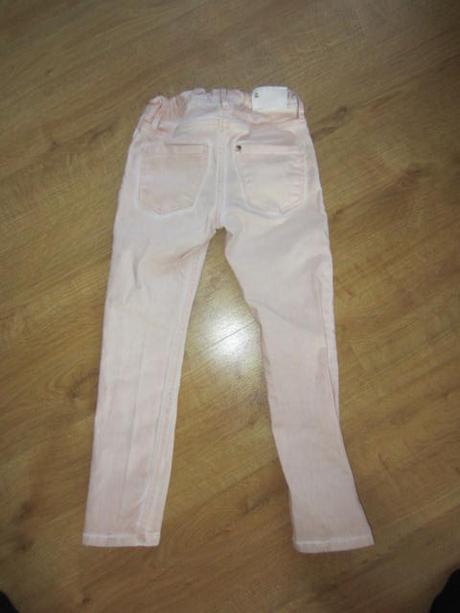 Lososové skinny, slimky, džíny, rifle, h&m,110