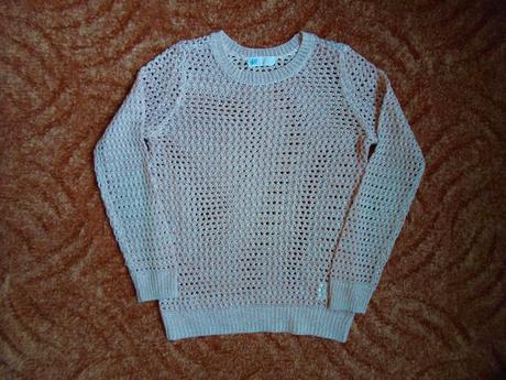 Růžový meruňkový svetr svetřík, h&m,134