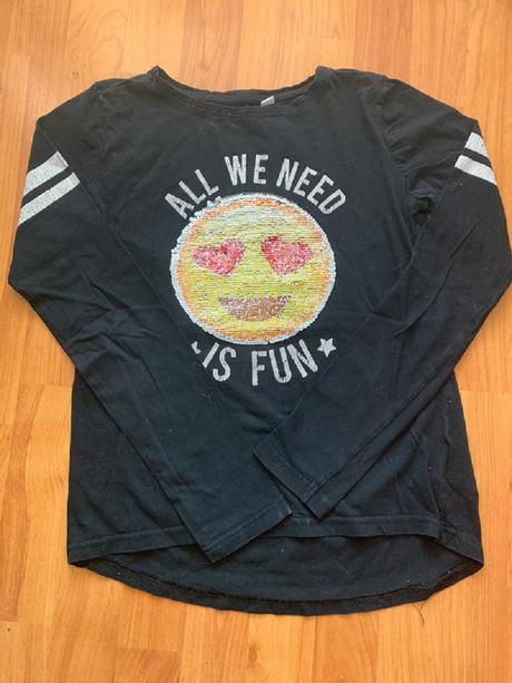 Měnící emoji tričko dlouhý rukáv 158/164, c&a,158