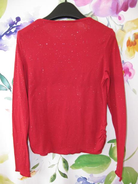 Dívčí vínová halenka s třpytkou, h&m,152