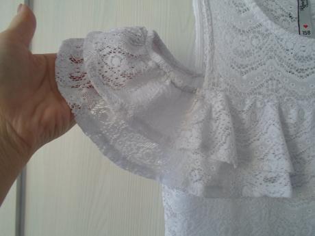 Bílé krajkové šaty šatičky, reporter,158