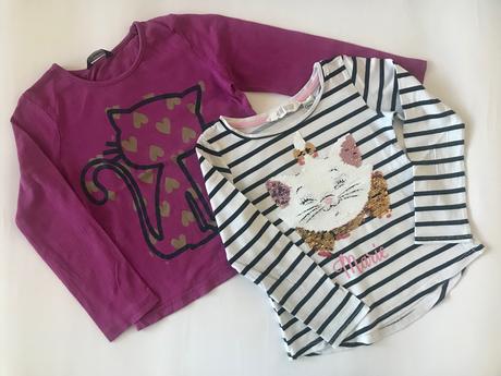 Tři trička s kočičkou, h&m,110