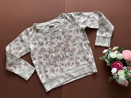 Mikina slabá zn. next - v.7 let béžová s květy, next,122