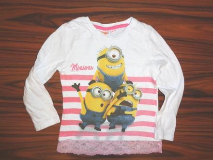 Krásné tričko miňoni s krajkou 98/104, 98