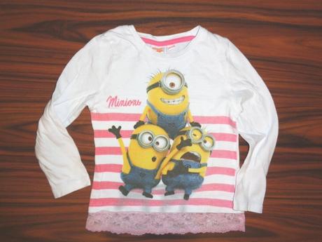 Krásné tričko miňoni s krajkou 98/104, 98