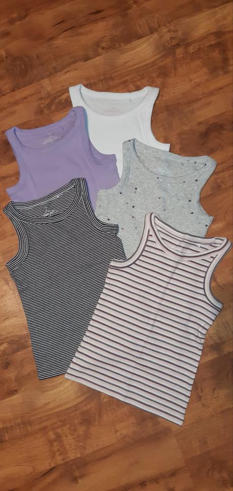 5pack dívčí žebrovana tílka next  128, next,128