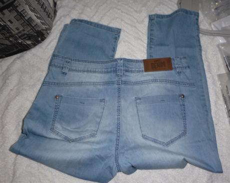 Světlé 3/4 džíny denim vyšší pas - vel.m, denim,m