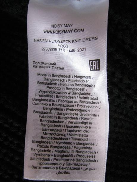 Dámské černé svetrové šaty noisy may, m