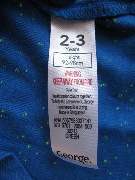 Letní bavlněné modré tričko ,střik, bez rukávů, george,98