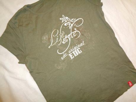 Krásné khaki tričko s aplikací 128/134, esprit,128