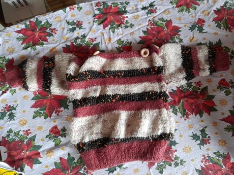 Holčičí svetřík, svetr, pruhovaný s knoflíky, 74