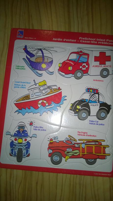 3 x puzzle - auta a lodě, ovoce, balony, 