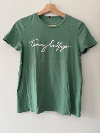 Zelené tričko tommy hilfiger vel.xs / 34, tommy hilfiger,xs