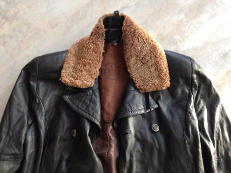 Černý army kabát pravá kůže elazar vel.36-38,s,m, s